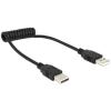 Delock kábel, USB 2.0-A M/M, spirál, 20-60cm