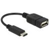 Delock  USB 2.0 C apa - USB 2.0 anya 15 cm fekete kábel