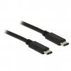 Delock USB 2.0 Type-C (M) - USB 2.0 Type-C (M) 0.5m fekete USB kábel