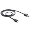 Delock kábel, EASY-USB 2.0-A (M) -> USB 2.0 mini (M), 1m, fekete