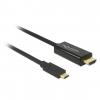 Delock USB 2.0 Type-C (M) - HDMI (M) 2m fekete 4K 60Hz USB átalakító kábel