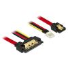 Delock Cable SATA 6 Gb/s 7pin receptacle+Floppy 4pin power male>SATA 22pin 30cm