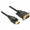 Delock Displayport 1.2 - DVI 24+1 passzív 2m fekete kábel