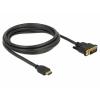 Delock HDMI to DVI-D 24+1 1.5 m fekete kábel