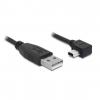 Delock USB 2.0 (M) - miniUSB 2.0 B (M) 5m fekete elforgatott USB kábel