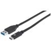 Manhattan USB 3.1 Gen. 2 (M) - USB Type-C (M) 1m fekete USB kábel
