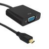 Qoltec Micro HDMI D male Adapter | VGA female | +3.5mm Audio | 0.2m kábel