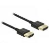 DELOCK Nagysebességű HDMI-kábel Ethernettel - HDMI-A-csatlakozódugó > HDMI-A-csatlakozódugó, 3D, 4K, 1 m, vékony, prémium minőség