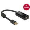 DELOCK (62613) mini Displayport 1.2-dugós csatlakozó > HDMI-csatlakozóhüvely 4K passzív fekete átalakító