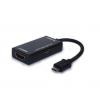 Elmak SAVIO CL-32 USB Micro-B-HDMI M/F fekete adapter