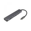 Sbox Type-C - HDMI / USB /SD / TF,  7 az 1 ben fekete multiport adapter