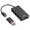 Hama OTG Combo fekete USB hub és kártyaolvasó
