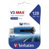 Verbatim V3 MAX, 128GB, USB 3.0, 175/80 MB/sec, kék-fekete pendrive