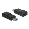Delock Converter USB 3.1 male - USB Type-C female Active fekete adapter