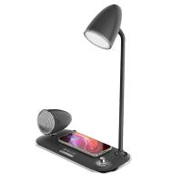 Tellur Nostalgia Wireless Desk Charger 15W, Bluetooth Speaker 5W, Desk Lamp, Black
