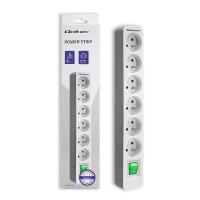 Qoltec 50292 elektromos elosztó 1,8 M 6 AC kimenet(ek) Beltéri Fehér