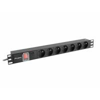 Lanberg PDU-07E-0200-IEC-BK elektromos elosztó 2 M 7 AC kimenet(ek) Beltéri Fekete