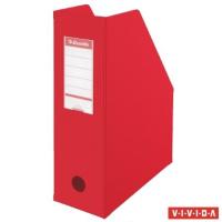 ESSELTE Iratpapucs, PVC/karton, 100 mm, összehajtható, Vivida piros