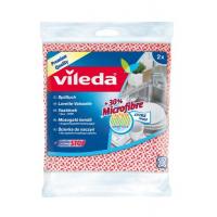VILEDA (2 darab/csomag) piros mintás mosogatókendő 30% mikroszállal