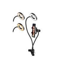 Tracer Ring Light, 6 W, 9 cm, 580-800 lm, Gyűrűs LED lámpa telefontartóval